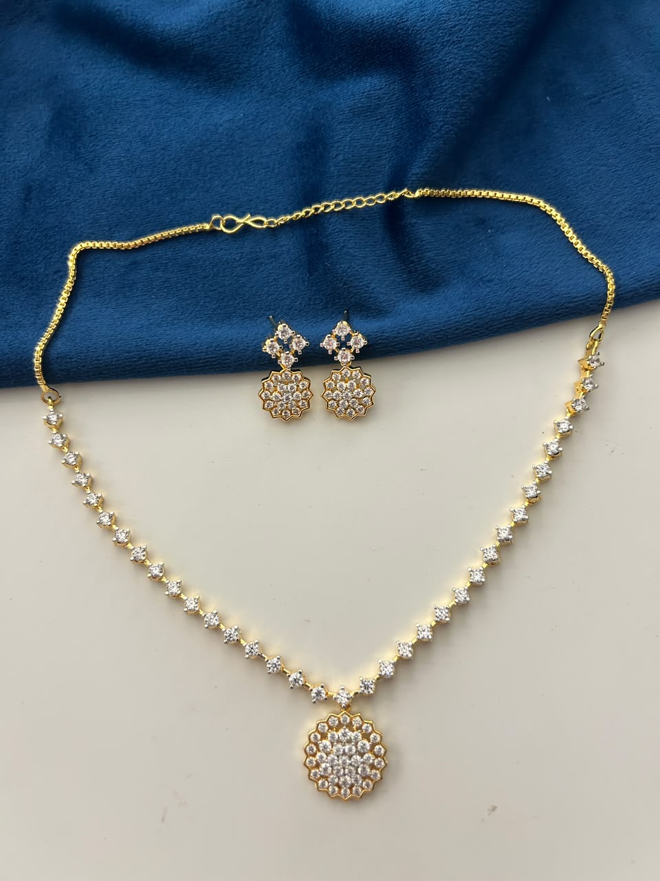 Aarunya Diamond Blossom Necklace Set