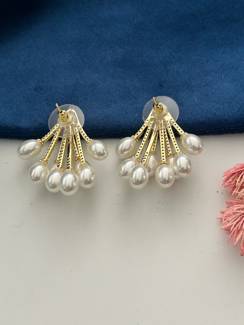 Noorika Pearl Cascade Stud Earrings