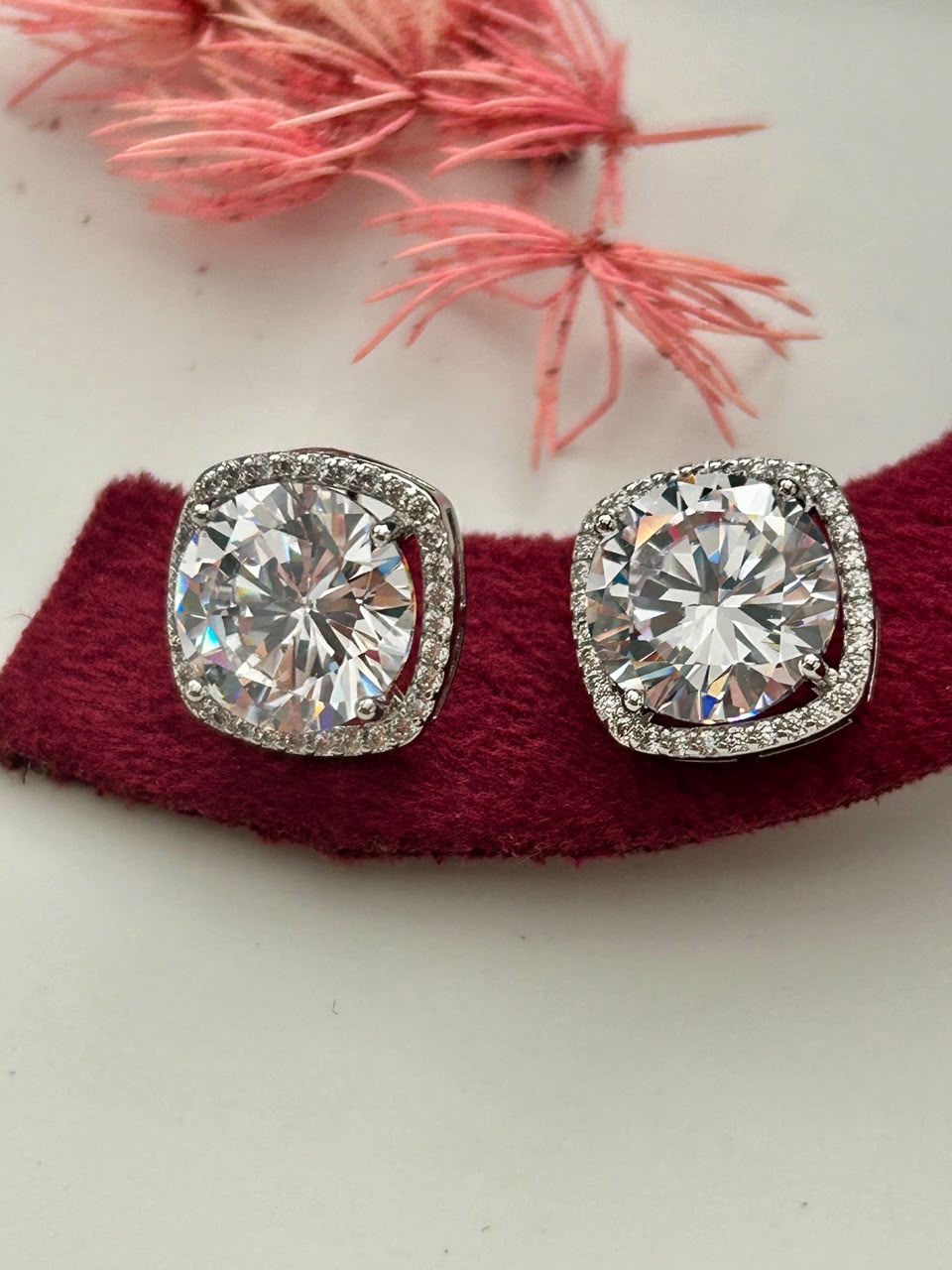 Swarovski Stone Gulnaar Blush Crystal Stud Earrings