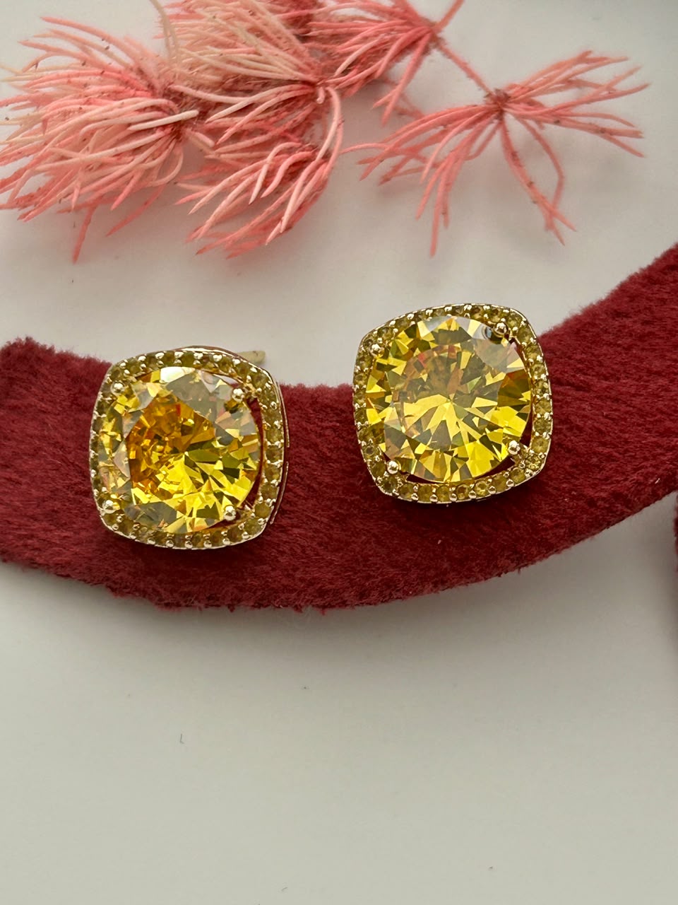 Swarovski Stone Gulnaar Blush Crystal Stud Earrings