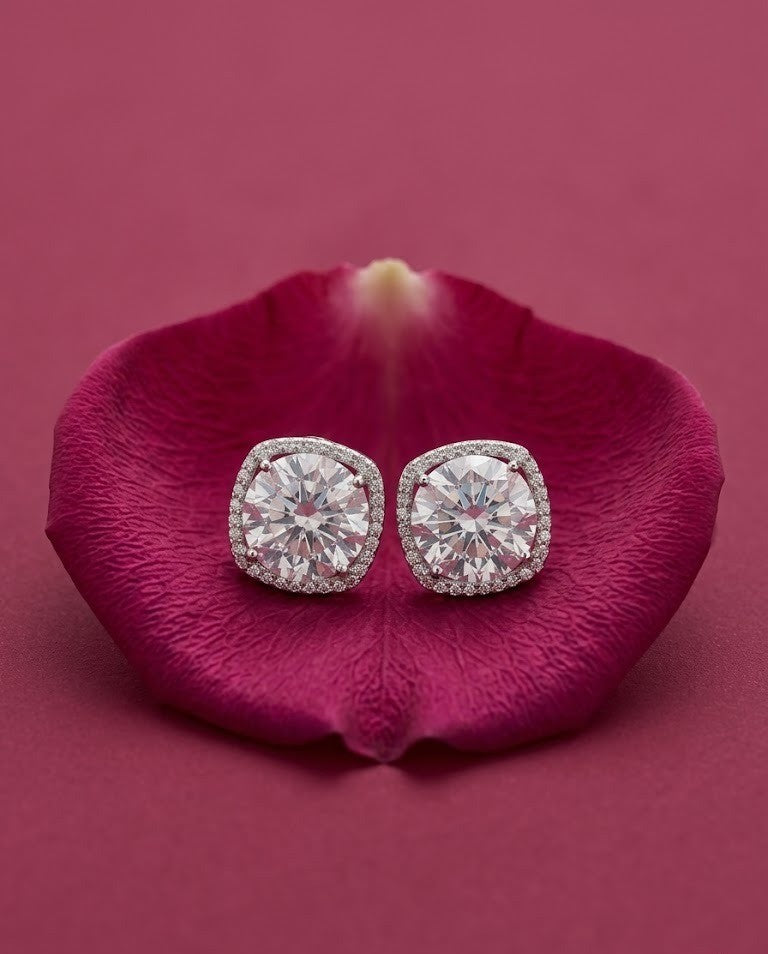 Swarovski Stone Gulnaar Blush Crystal Stud Earrings