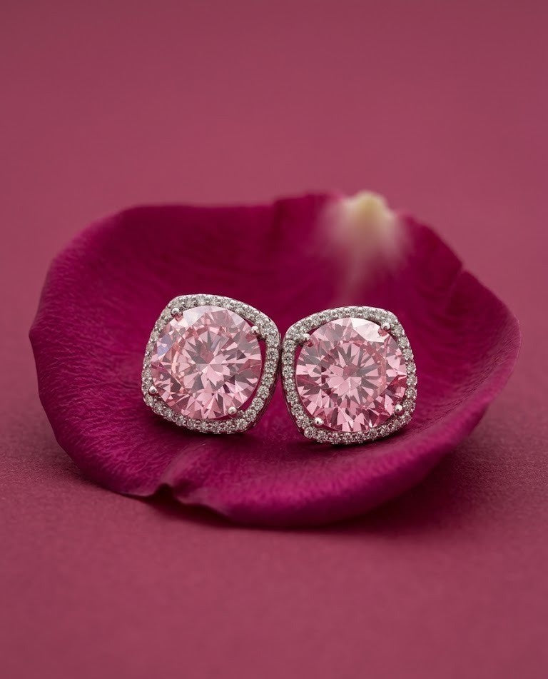Swarovski Stone Gulnaar Blush Crystal Stud Earrings