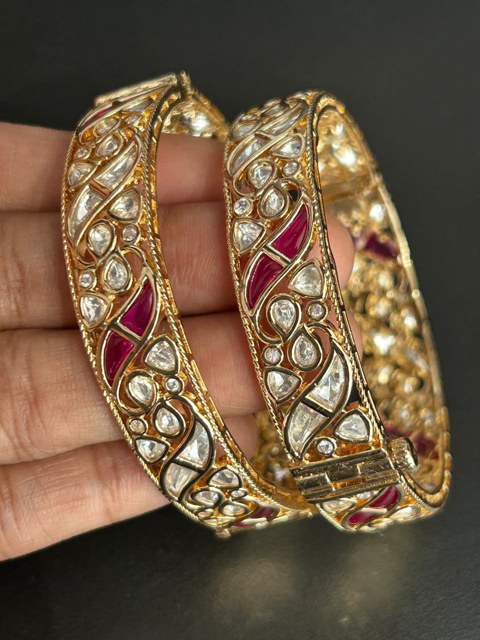 Rangreza Kundan Openable Bangles