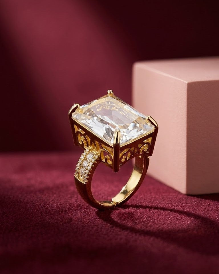 Aarvika Royale Solitaire  Statement Ring