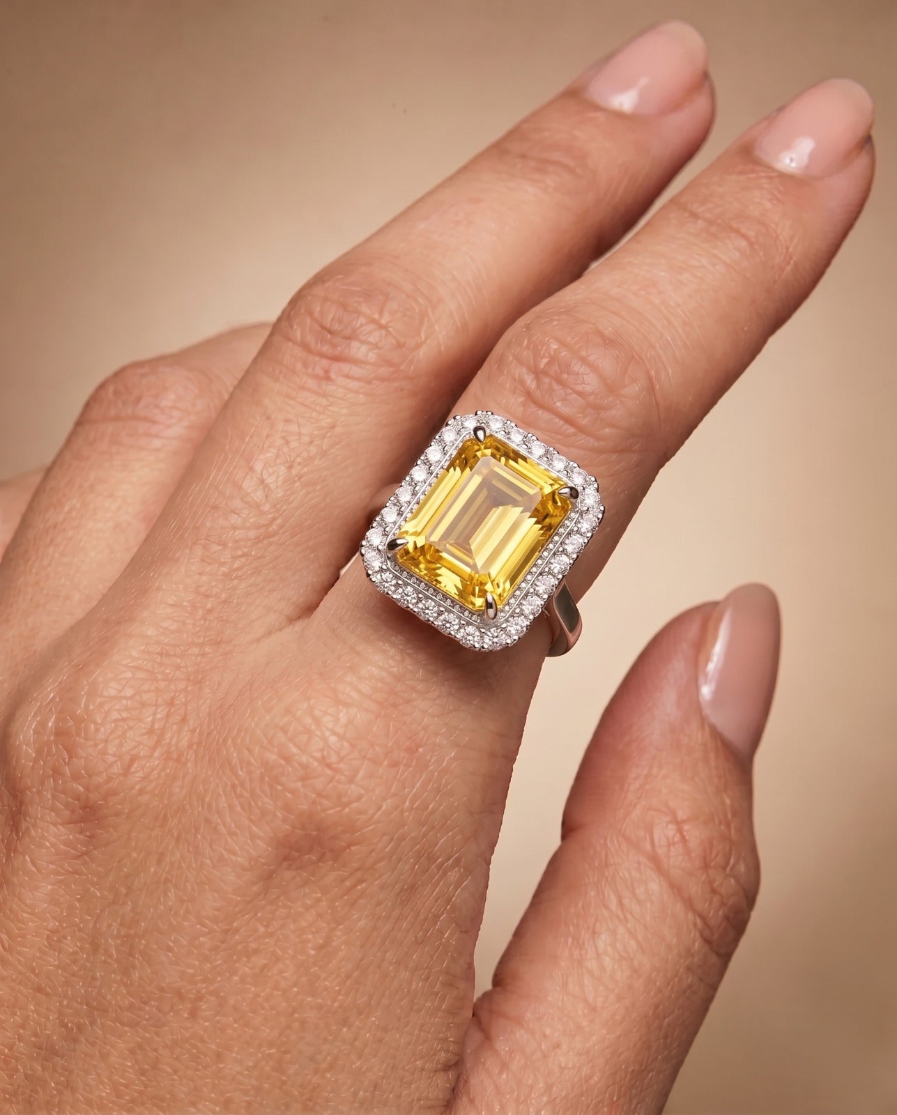 Zarmina Royale Ring – Emerald Cut Statement Ring