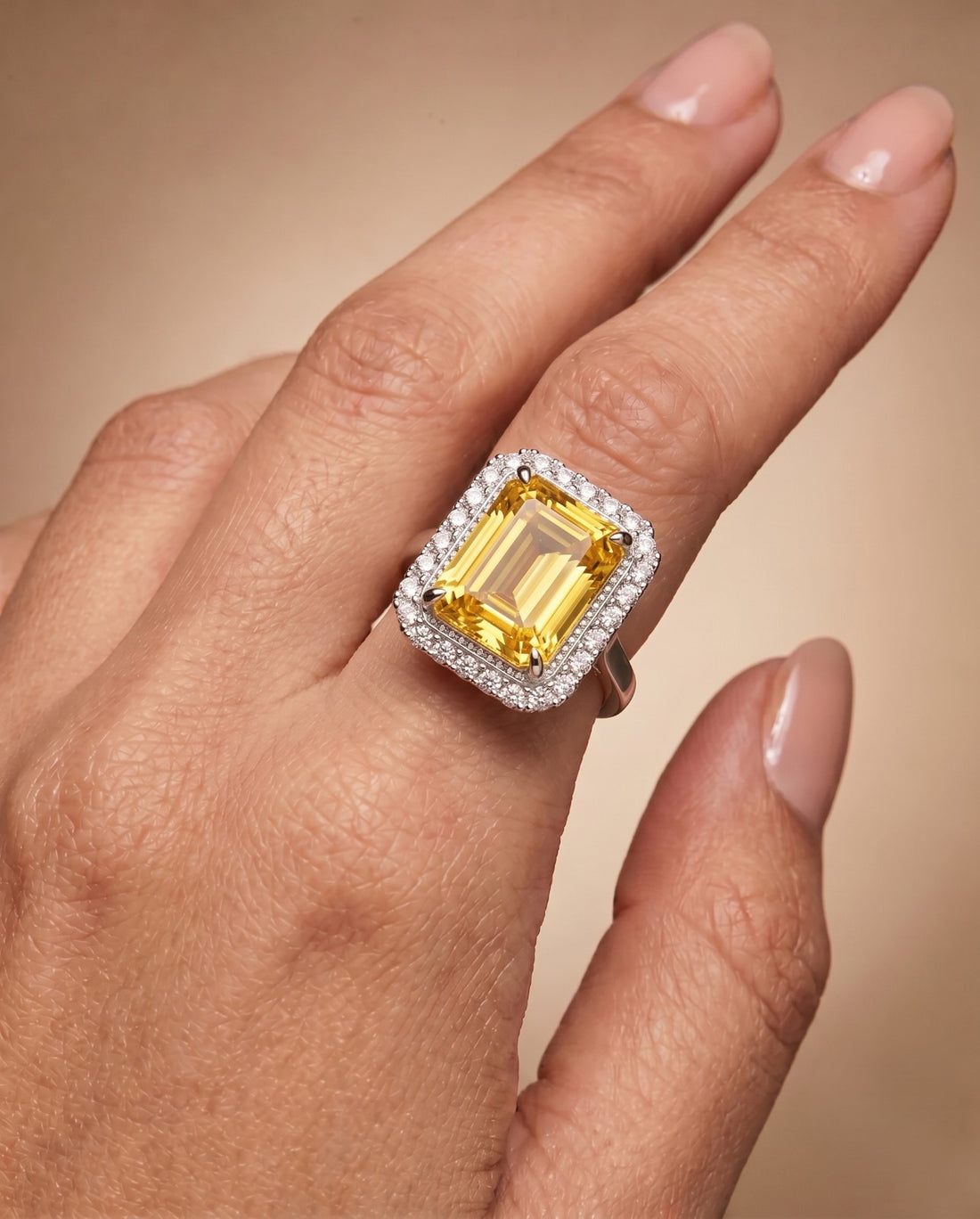 Zarmina Royale Ring – Emerald Cut Statement Ring
