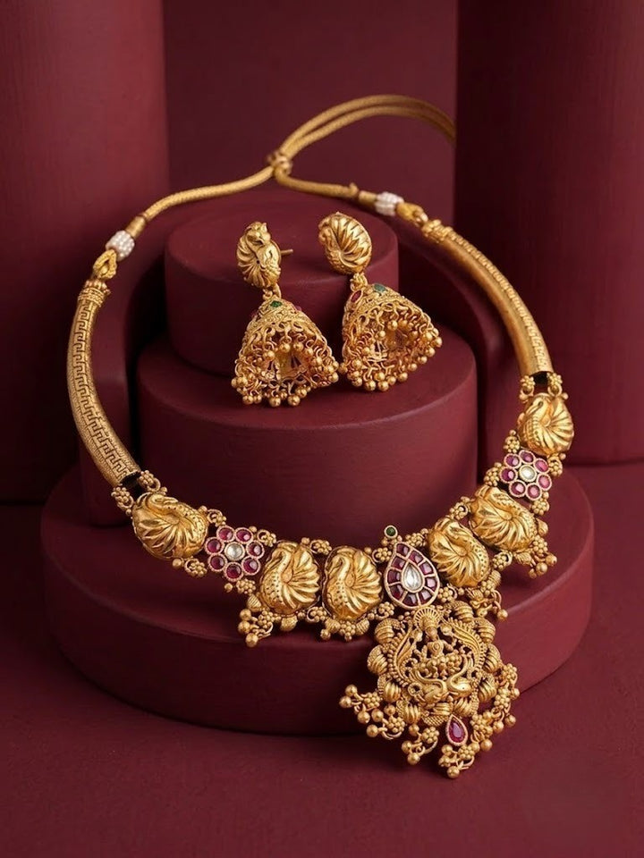 Mahalakshmi Vaibhav Temple Necklace Set