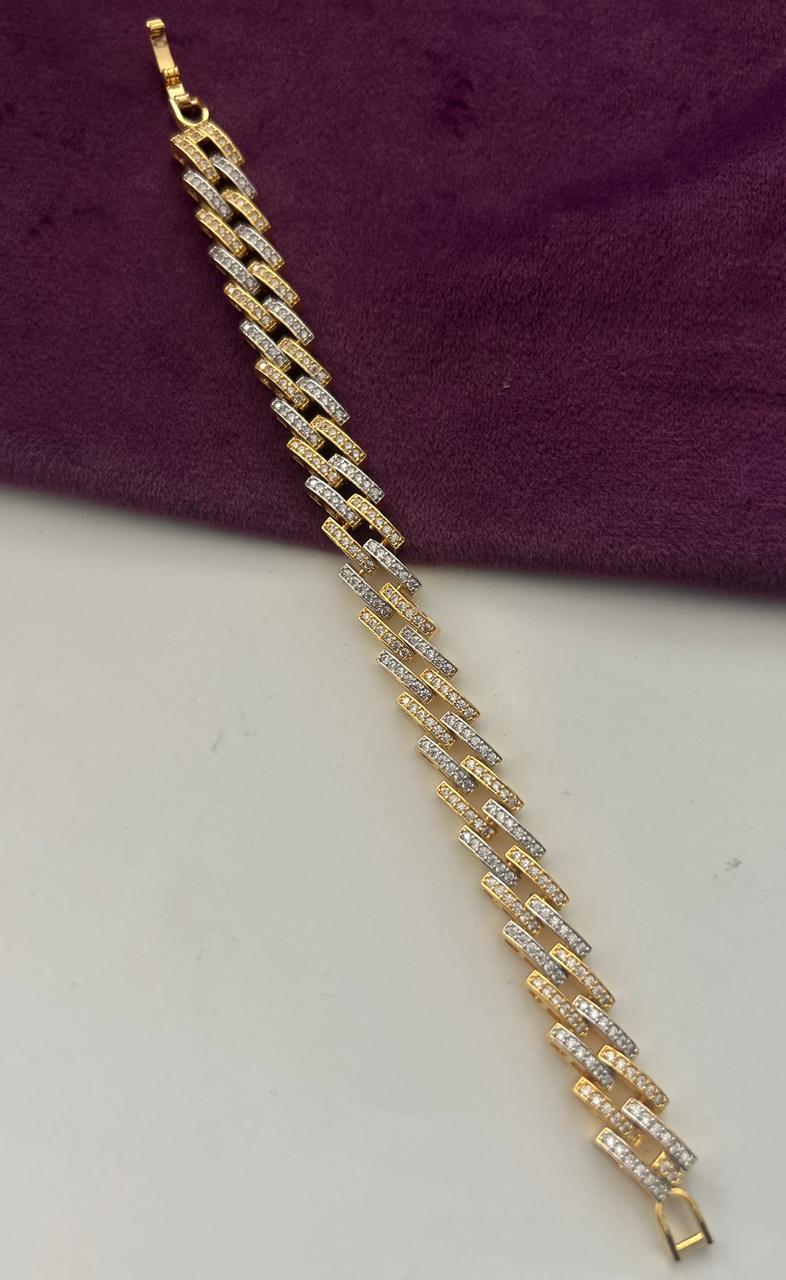 Yashika Dual Tone Crystal Link Bracelet