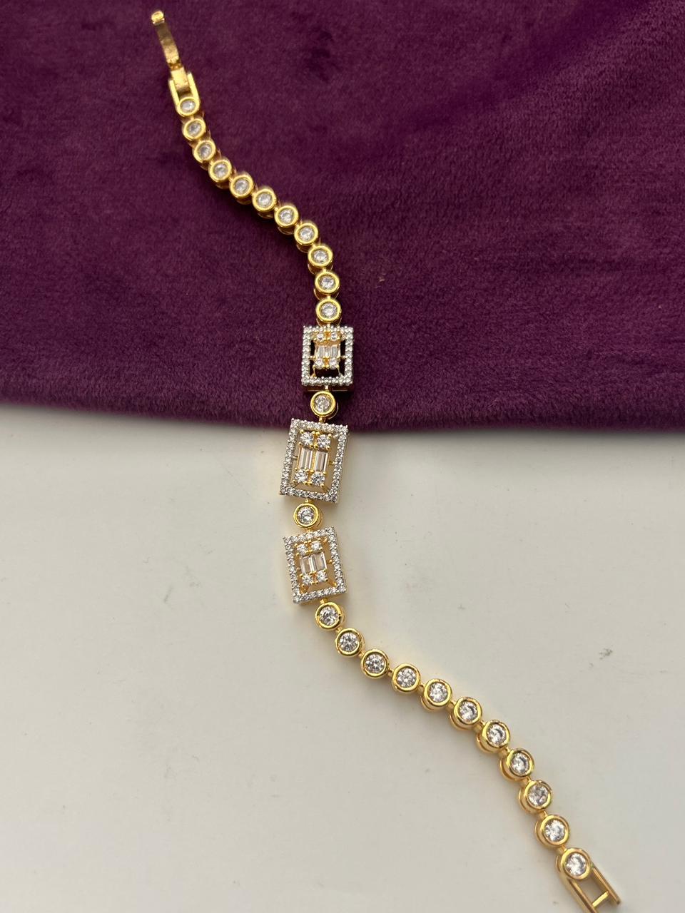 Aadhira Regal Frame AD Tennis Bracelet