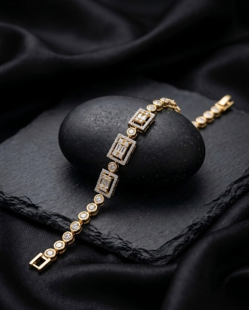 Aadhira Regal Frame AD Tennis Bracelet