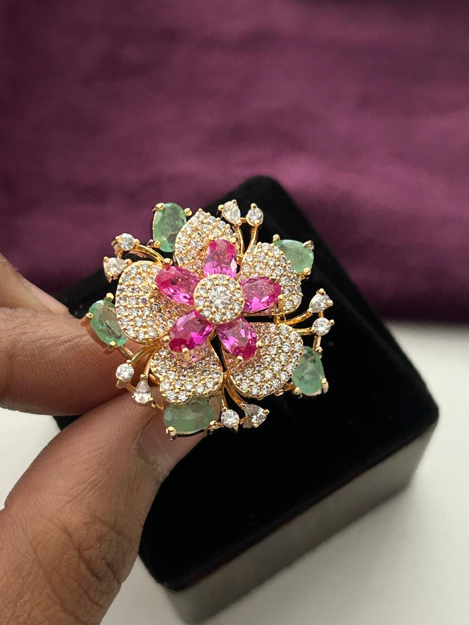 Ridhima Ruby Blossom Statement AD Ring