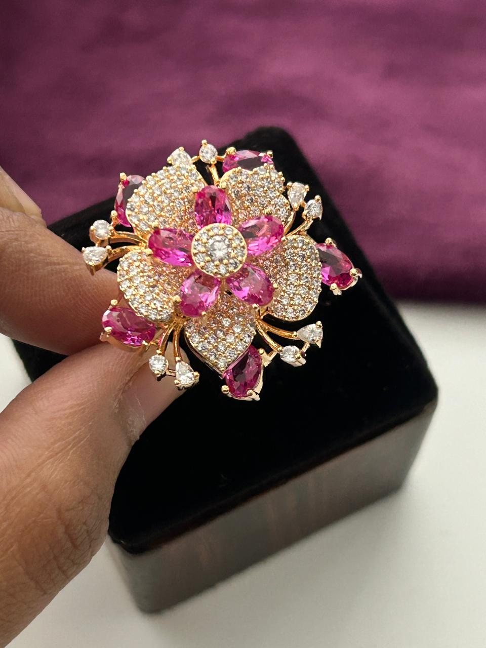 Ridhima Ruby Blossom Statement AD Ring