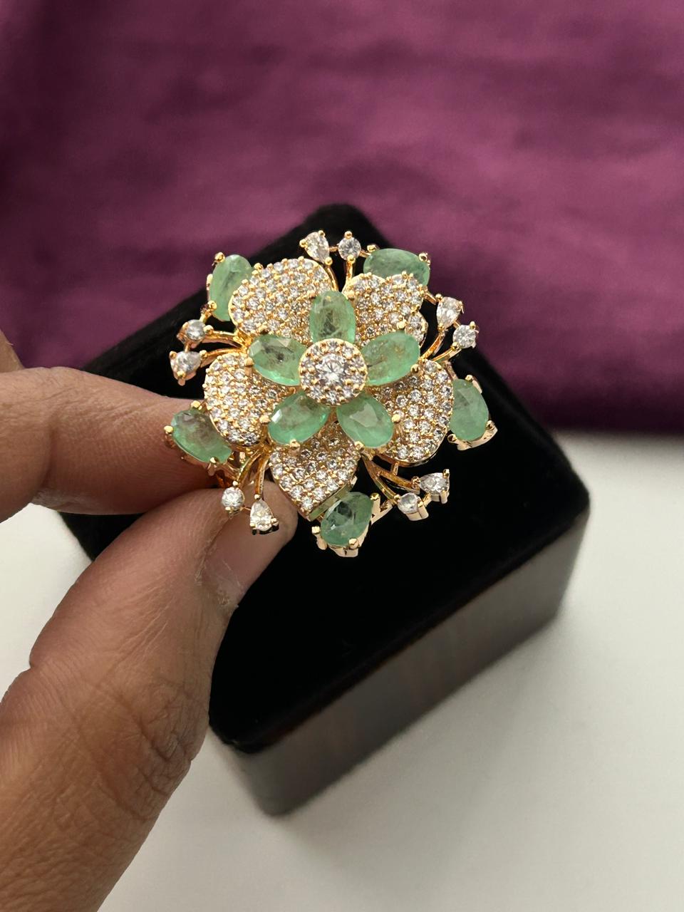 Ridhima Ruby Blossom Statement AD Ring