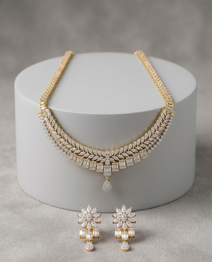 Bridal Diamond Look Necklace Set for Women | Elegant Jewellery