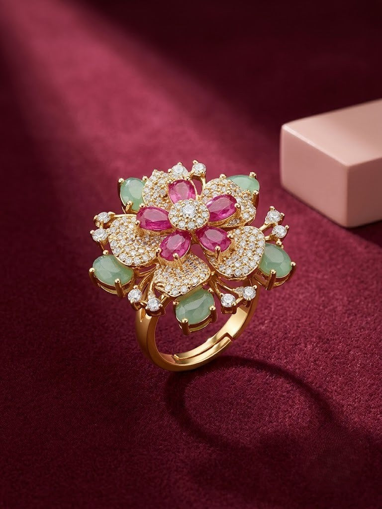 Ridhima Ruby Blossom Statement AD Ring
