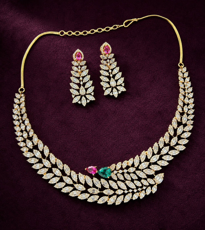 Vaishnavi Emerald Ruby Royale AD Necklace Set