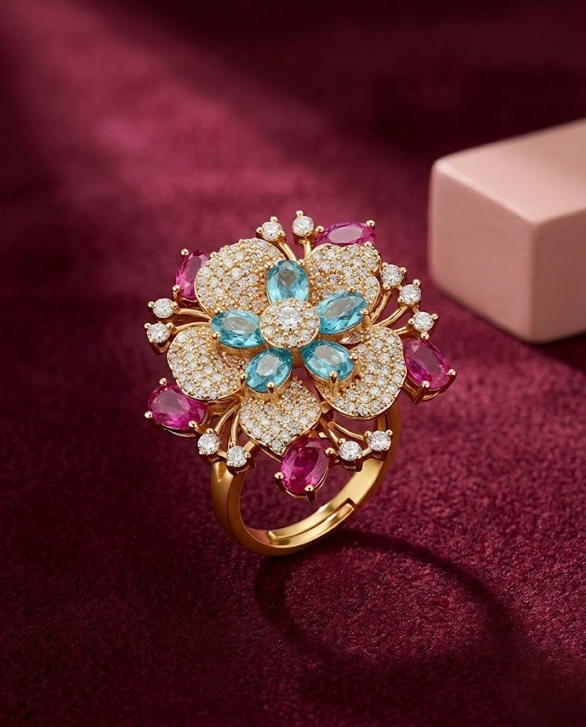 Ridhima Ruby Blossom Statement AD Ring