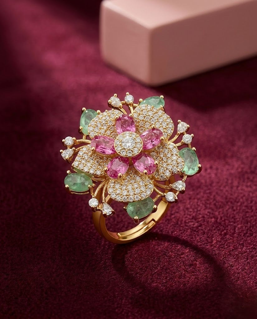 Ridhima Ruby Blossom Statement AD Ring