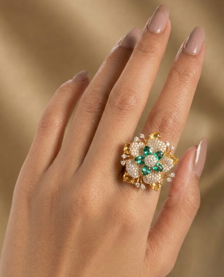 Ridhima Ruby Blossom Statement AD Ring