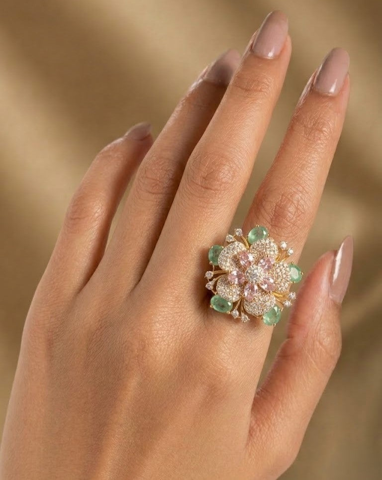 Ridhima Ruby Blossom Statement AD Ring