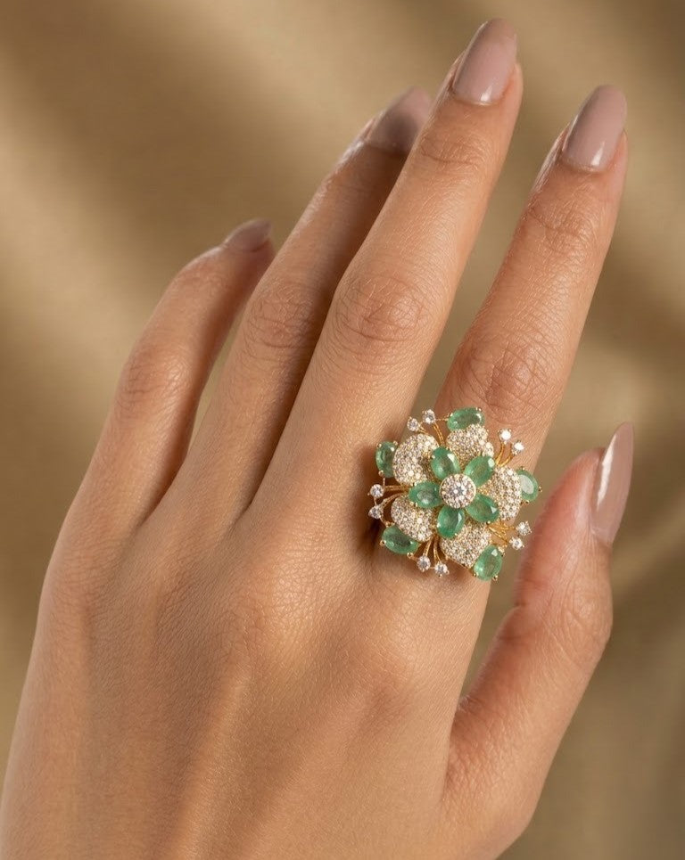 Ridhima Ruby Blossom Statement AD Ring