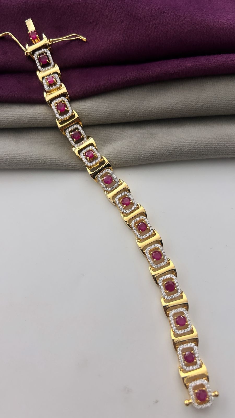 Raktima Ruby CZ Openable Bracelet for Women