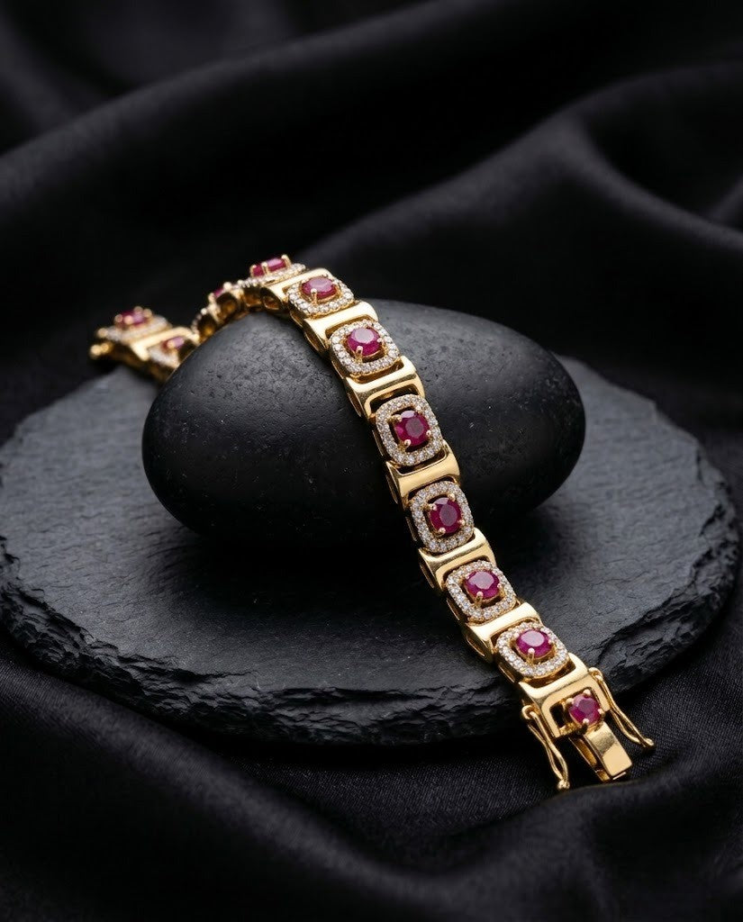 Raktima Ruby CZ Openable Bracelet for Women