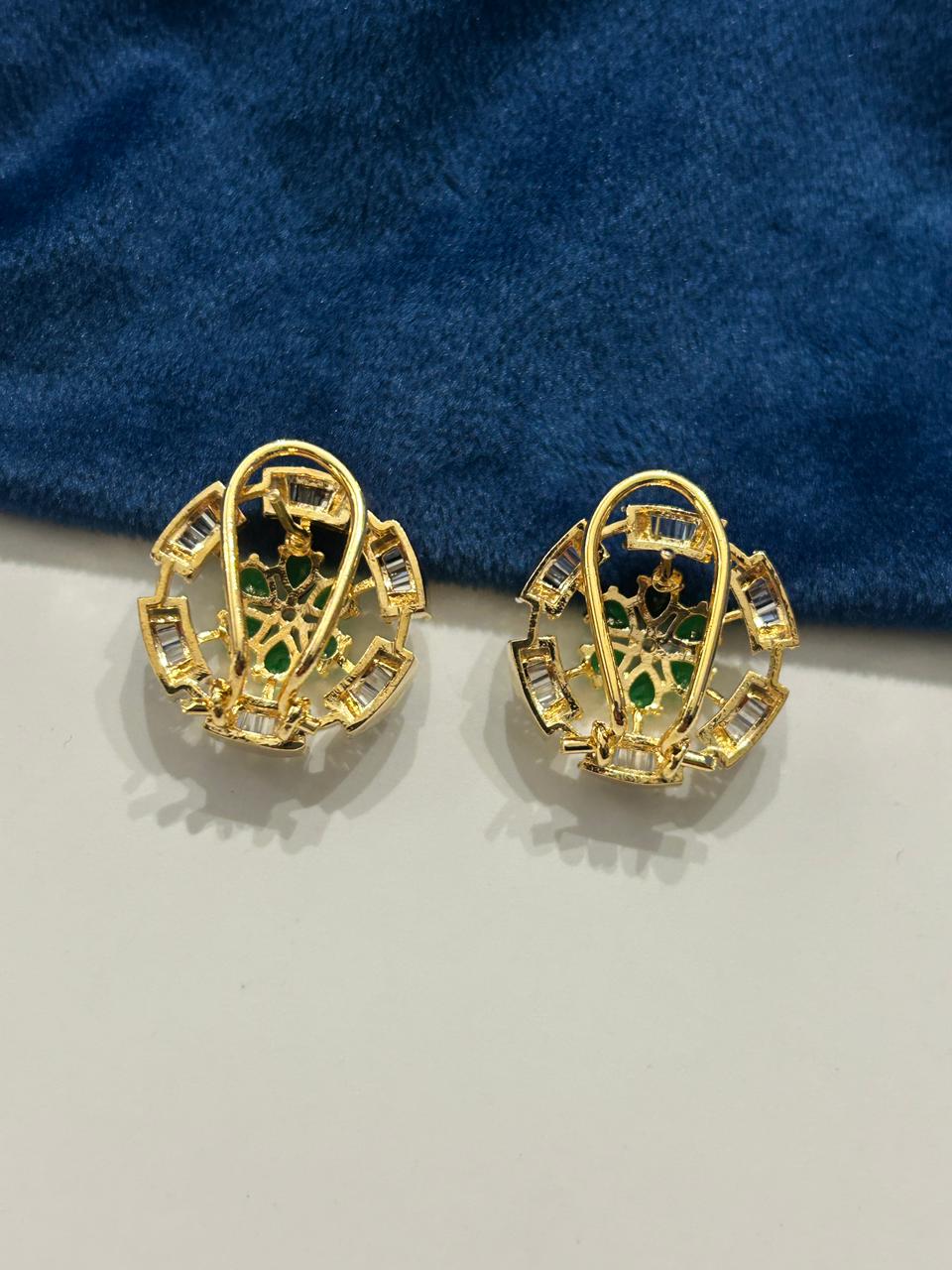 Gulnaar Bloom  Diamond Pendant Set for Women  with Screw Back Earrings