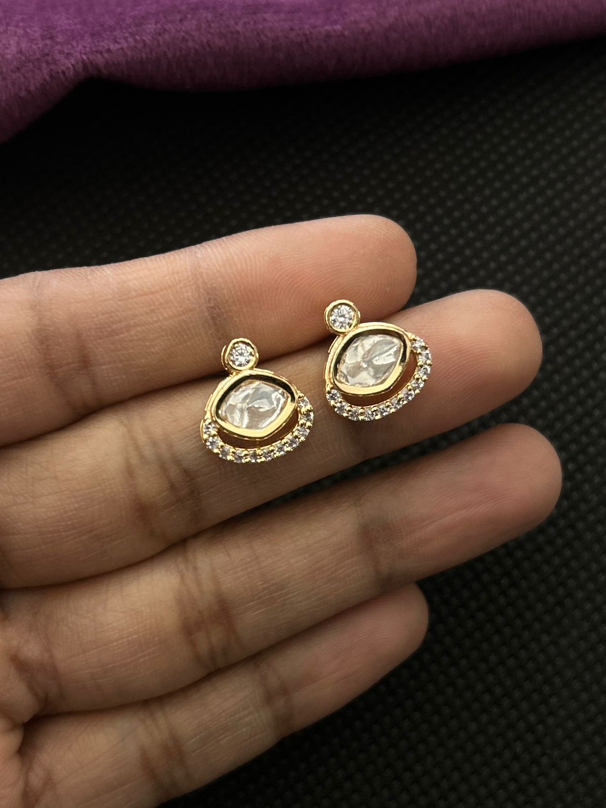 Noor Kundan  Gold Finish  Necklace with Earrings Necklace Set