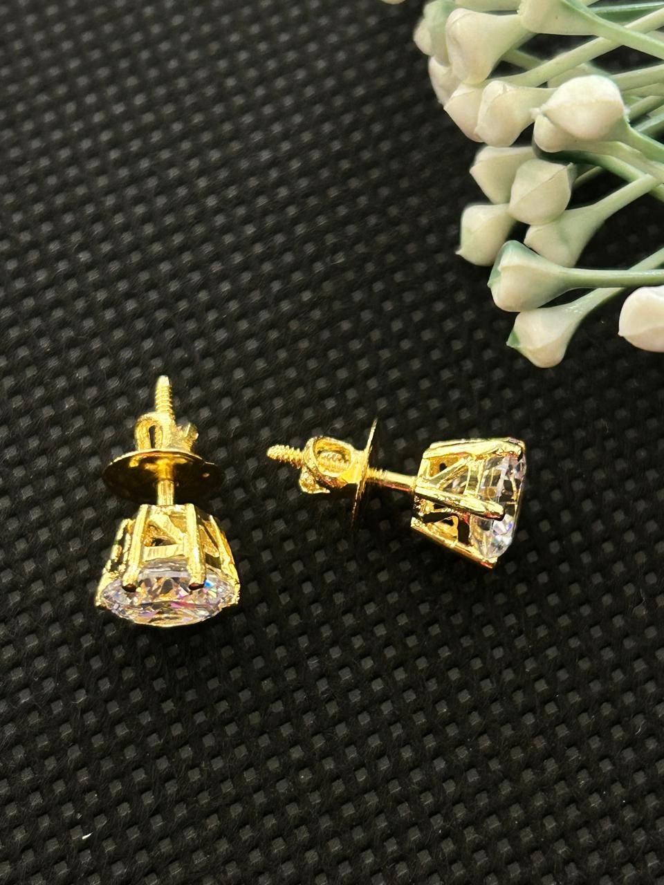 9MM Celestia Solitaire AD Stud Earrings