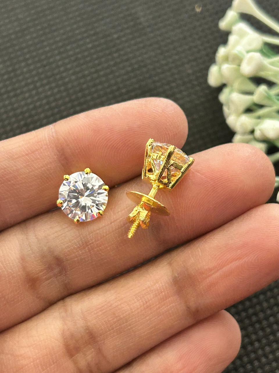 9MM Celestia Solitaire AD Stud Earrings
