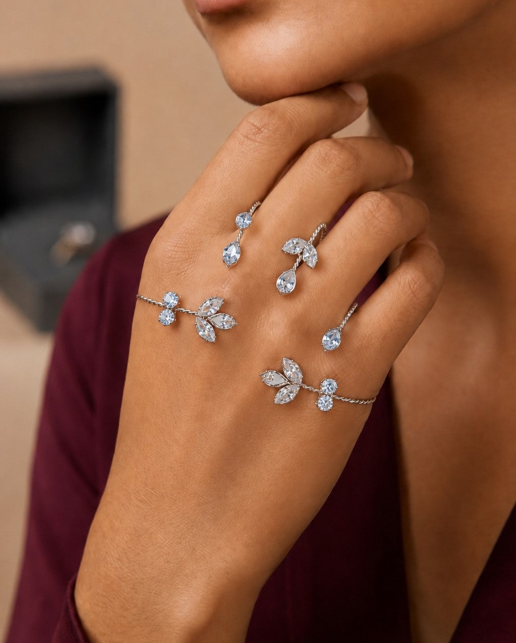 Elara CZ Butterfly Adjustable Finger Ring