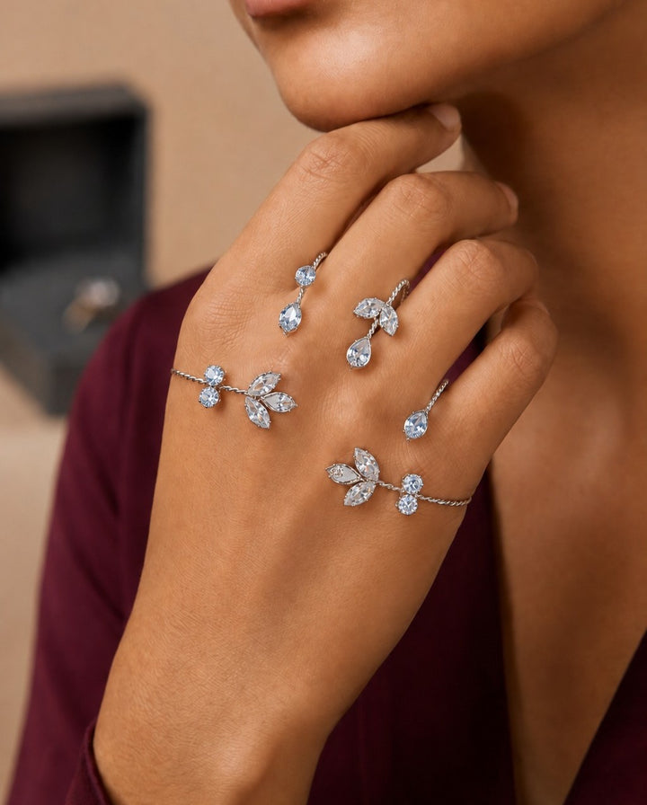 Elara CZ Butterfly Adjustable Finger Ring
