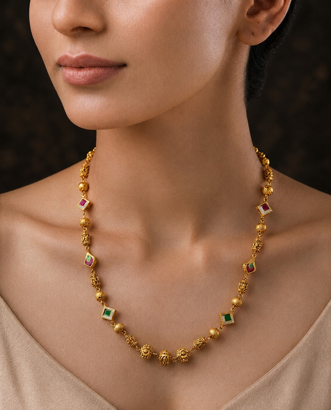 Rajsi Rangmanjari Gold Tone Mala