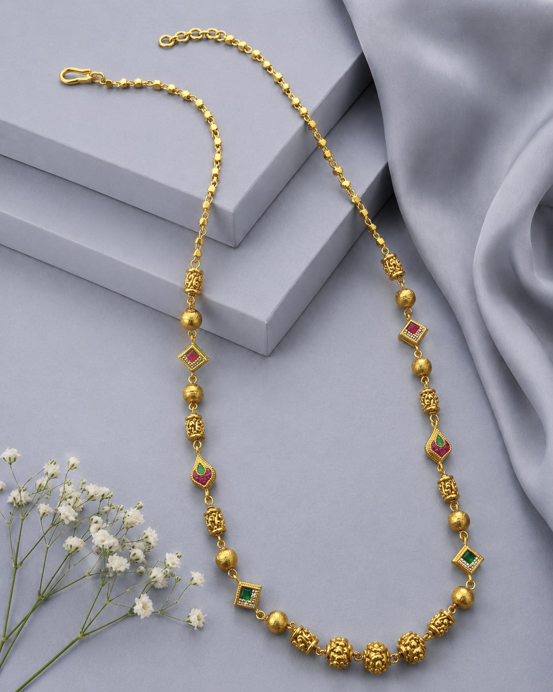 Rajsi Rangmanjari Gold Tone Mala