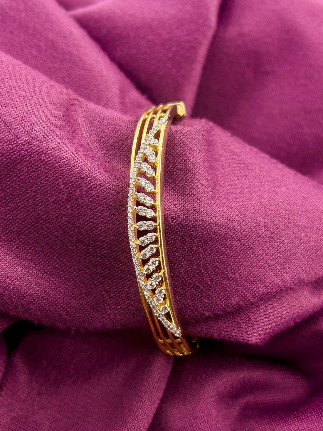 Regal Vine Gold-Plated Diamond  for Women  Elegant Daily Wear Bracelet