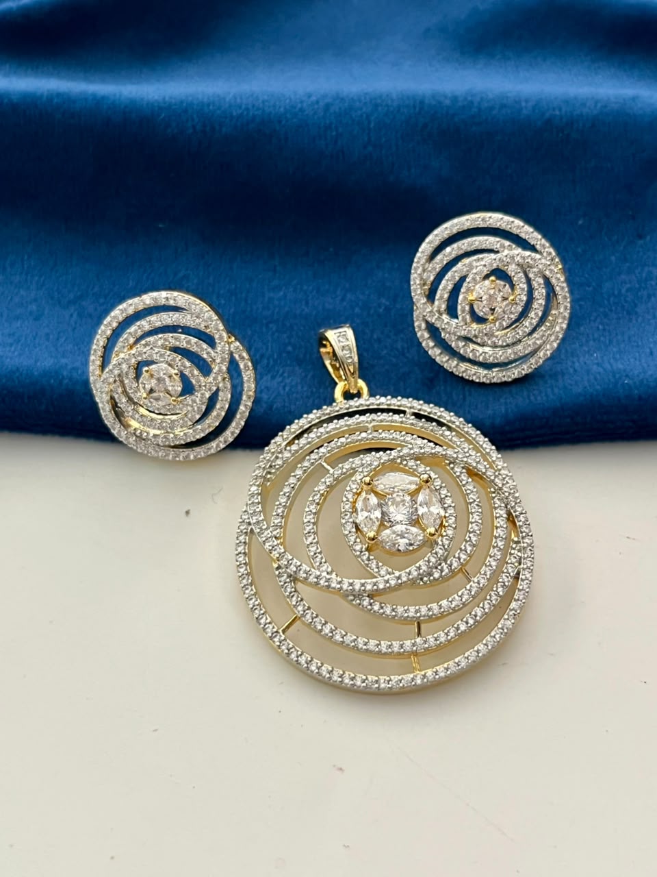 Chakrika Sparkle AD Pendant Set for Women   Crystal Jewellery