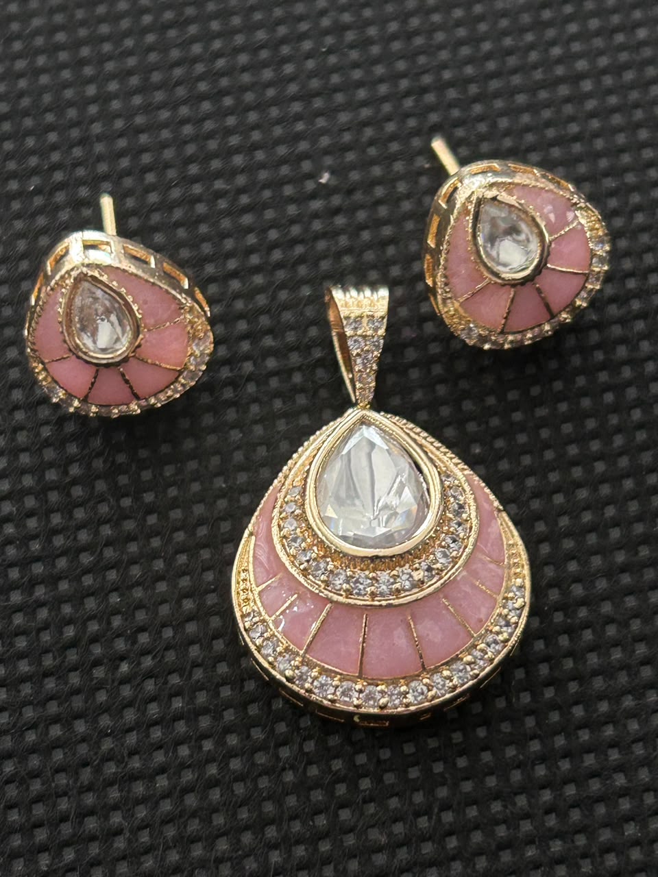 Chandrika Mother of Pearl Teardrop Pendant Set