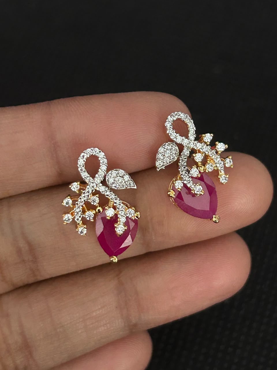 Royal Bloom Pendant Set with Earrings | Gold Plated CZ Jewelry