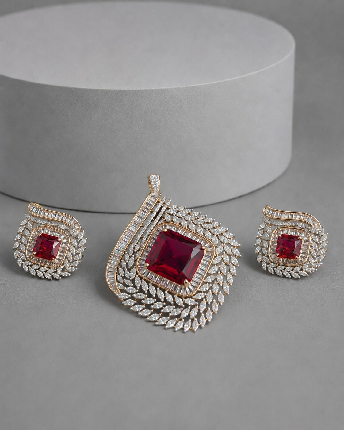 Royale CZ Pendant Set | Premium Gold Finish Jewellery