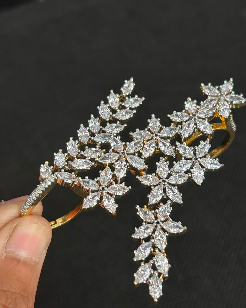 Snow Blossom Adjustable AD Cocktail Ring