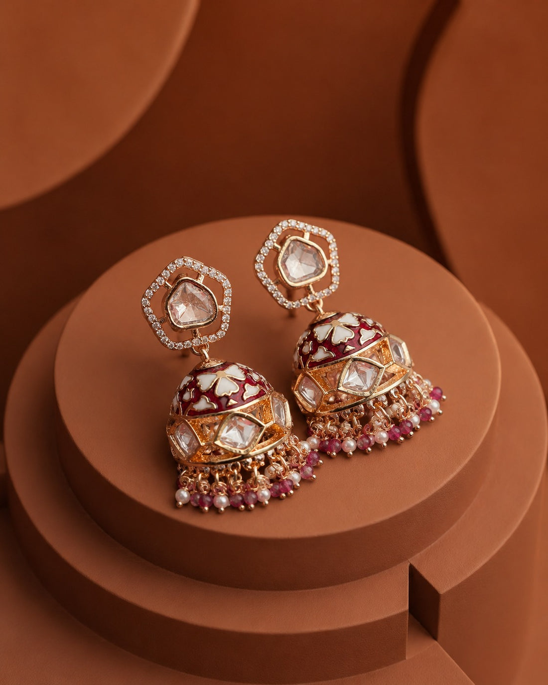 Noor Mahal Kundan Jhumka Earrings