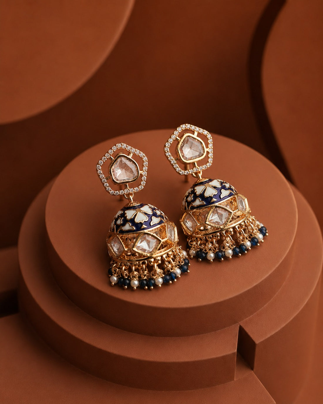 Noor Mahal Kundan Jhumka Earrings