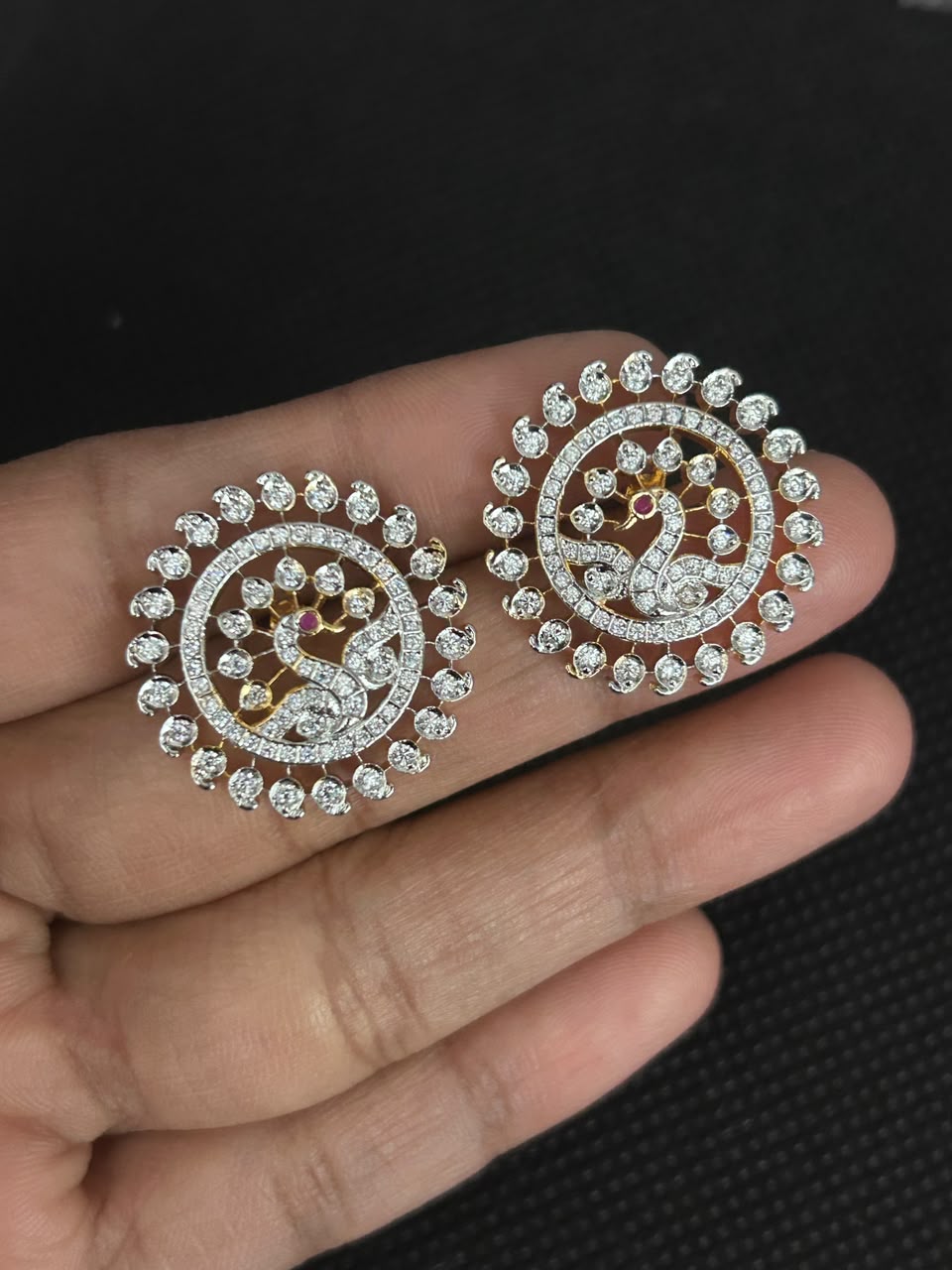 Mayur Sparkle CZ Stud Earrings Screw Back for Women