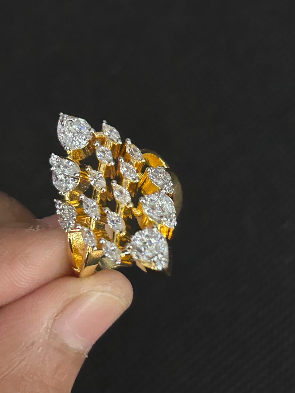 Aurielle Leaf Spark Ring For Women