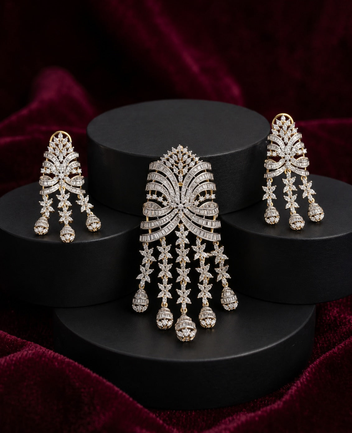 Celestia Cascade Luxe Pendant Set For Women