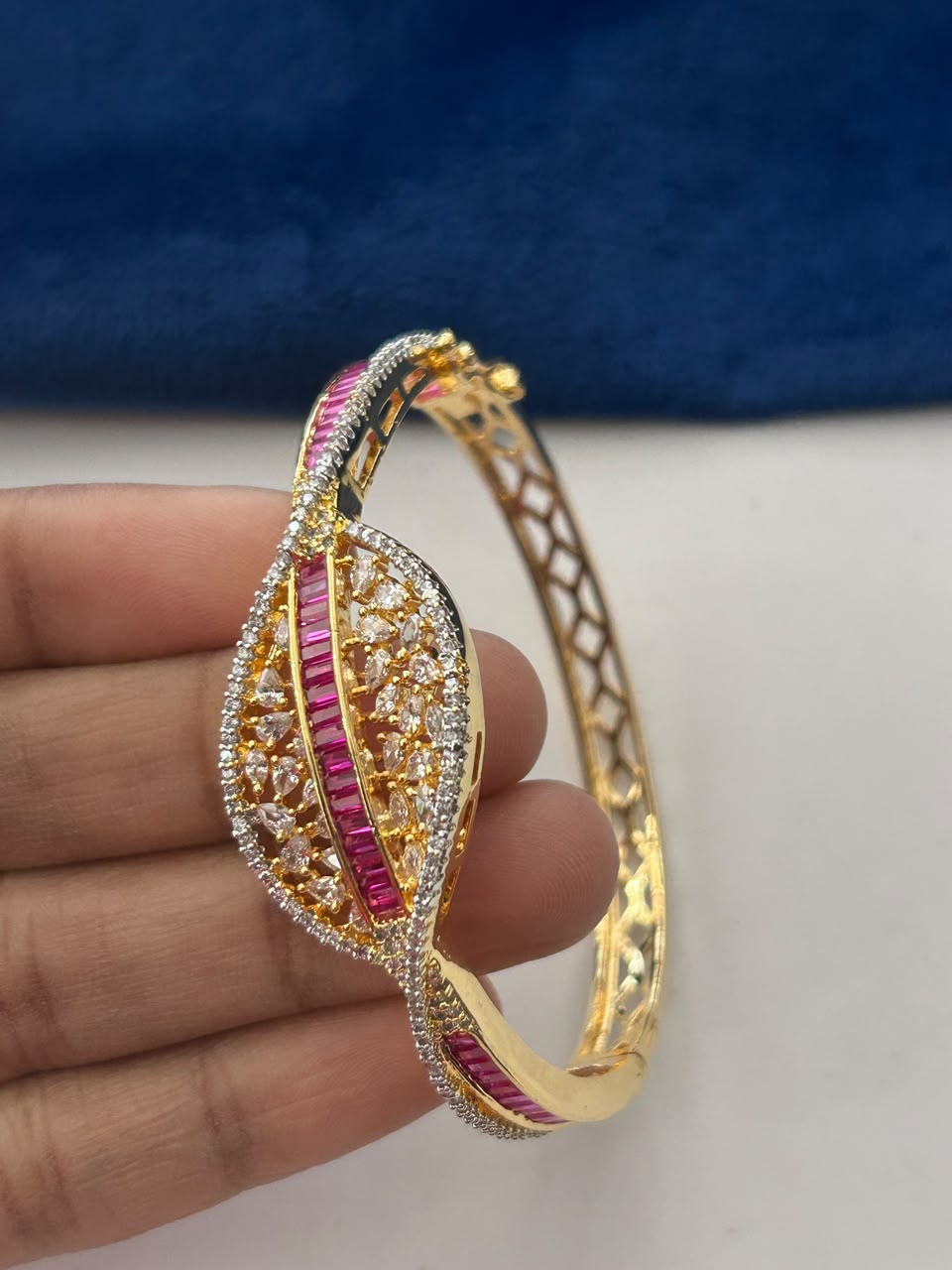 Noorika Royal Ruby, White  & Emerald Stone Bracelet