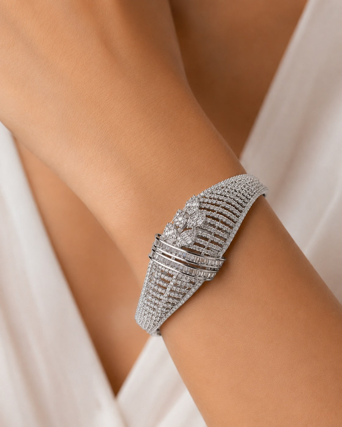 Aurelia Luxe CZ Diamond Cuff Bracelet
