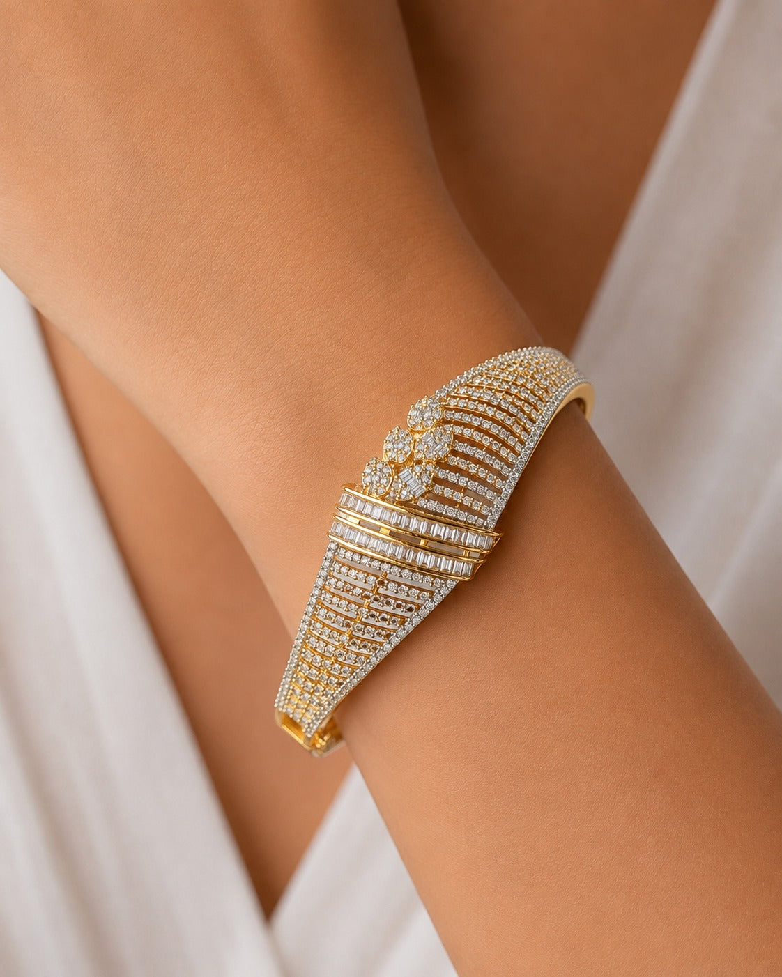 Aurelia Luxe CZ Diamond Cuff Bracelet