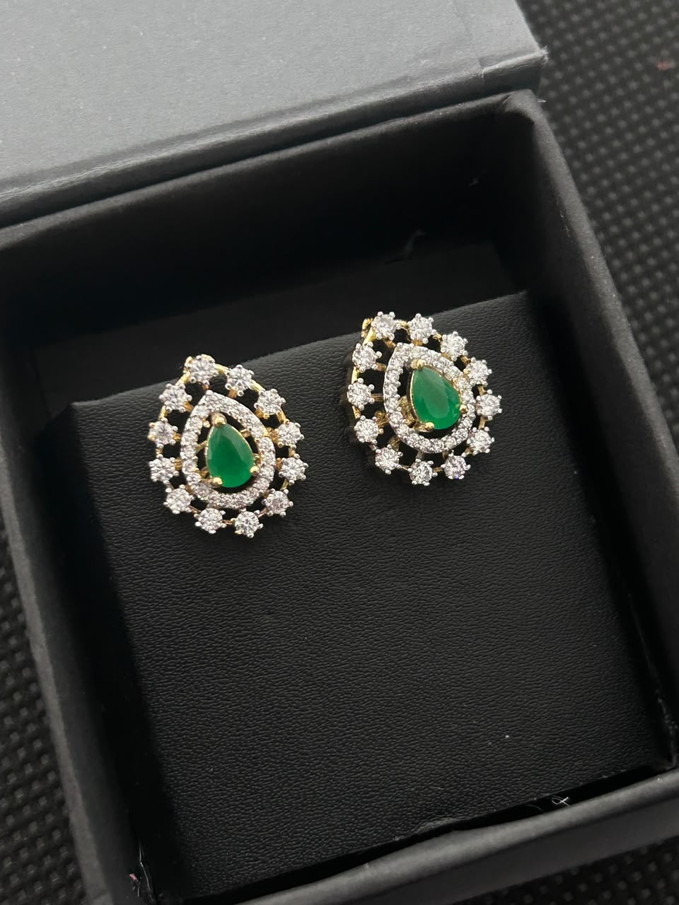 Aurelia Teardrop Diamond-Look Stud Earrings – 3 Colors